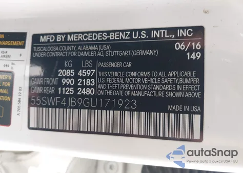 2016 Mercedes-Benz C 300 Sport from USA, damaged, VIN 55SWF4JB9GU171923
